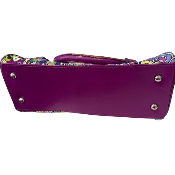Vera Bradley Heather Purple Paisley Purse Two leather Handles Zip Pockets 2013 - Picture 3 of 13